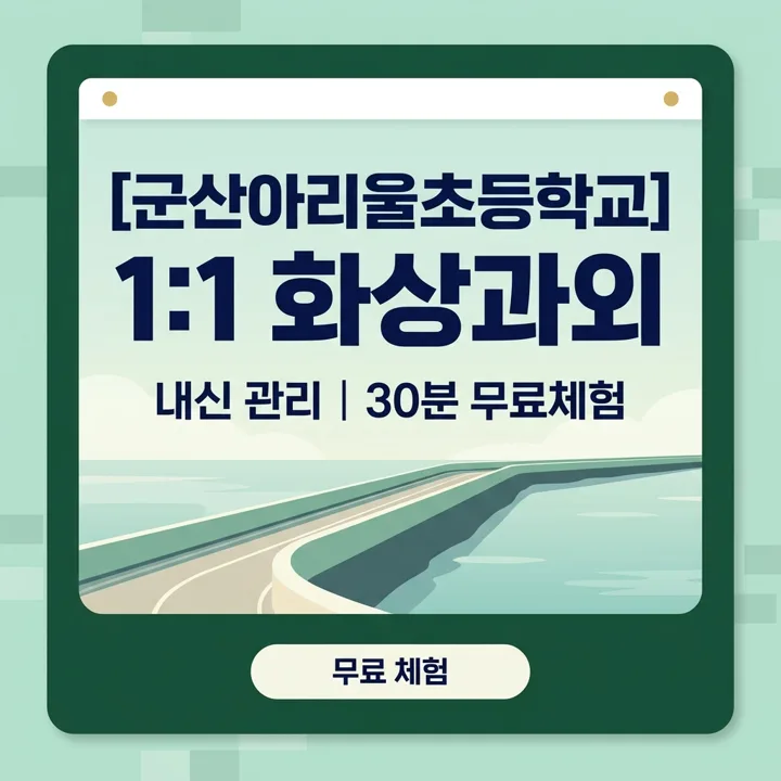 군산아리울초등학교 영어과외 1:1 화상과외 안내