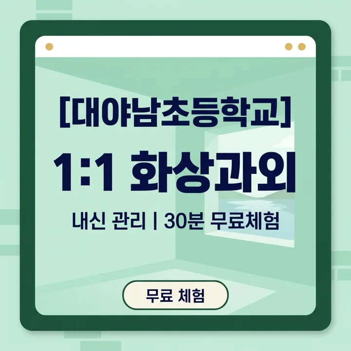 대야남초등학교 영어과외 1:1 화상과외 안내