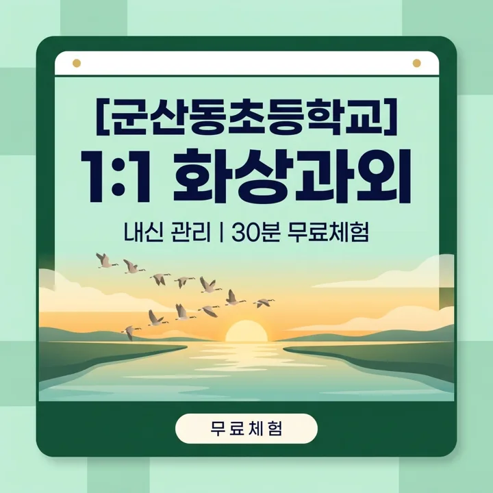 군산동초등학교 영어과외 1:1 화상과외 안내