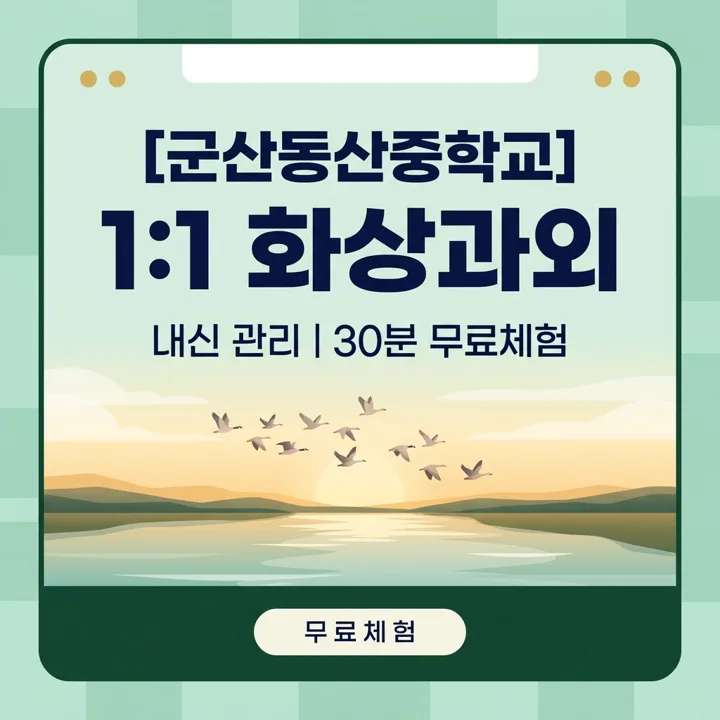 군산동산중학교 수학과외 1:1 화상과외 안내