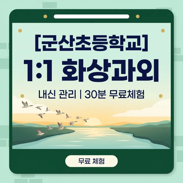 군산초등학교 수학과외 1:1 화상과외 안내