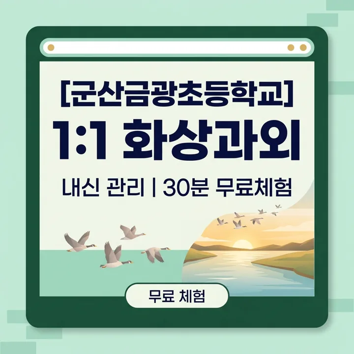군산금광초등학교 국어과외 1:1 화상과외 안내