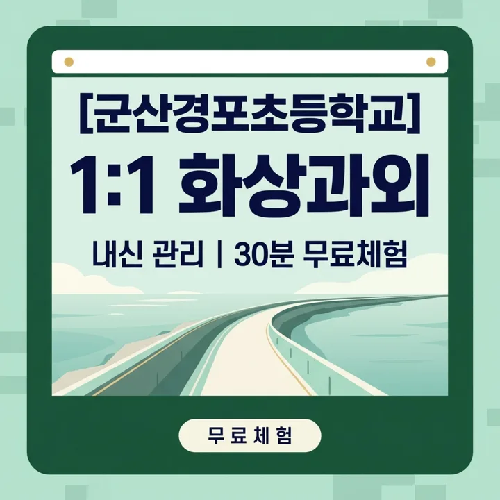 군산경포초등학교 학습습관 잡기 1:1 화상과외 안내