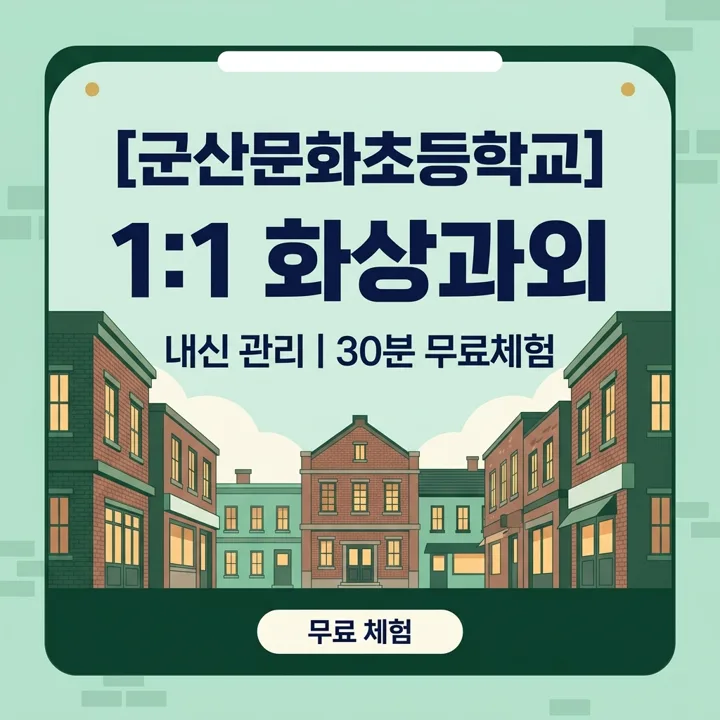 군산문화초등학교 수학과외 1:1 화상과외 안내