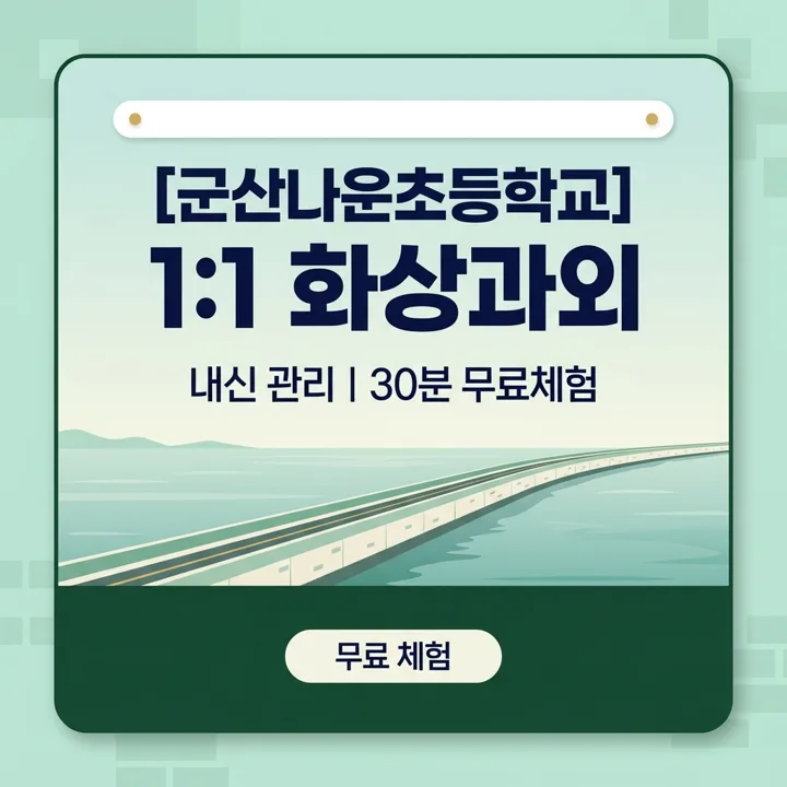 군산나운초등학교 수학과외 1:1 화상과외 안내