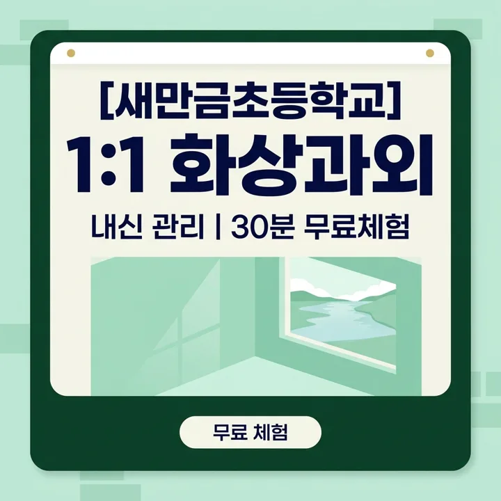 새만금초등학교 영어과외 1:1 화상과외 안내