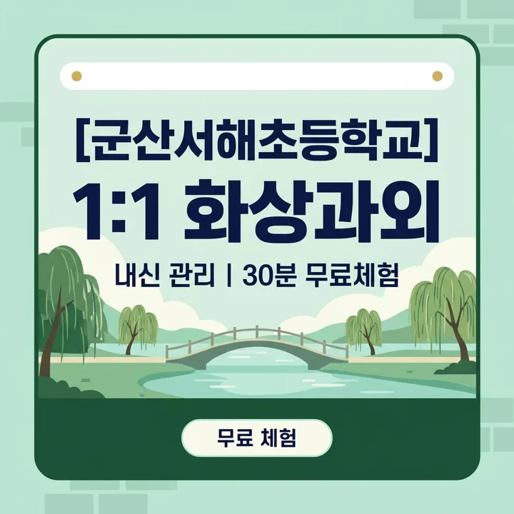 군산서해초등학교 수학과외 1:1 화상과외 안내