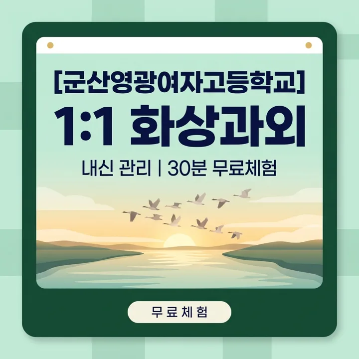 군산영광여자고등학교 과외 비용과 선택 기준 1:1 화상과외 안내