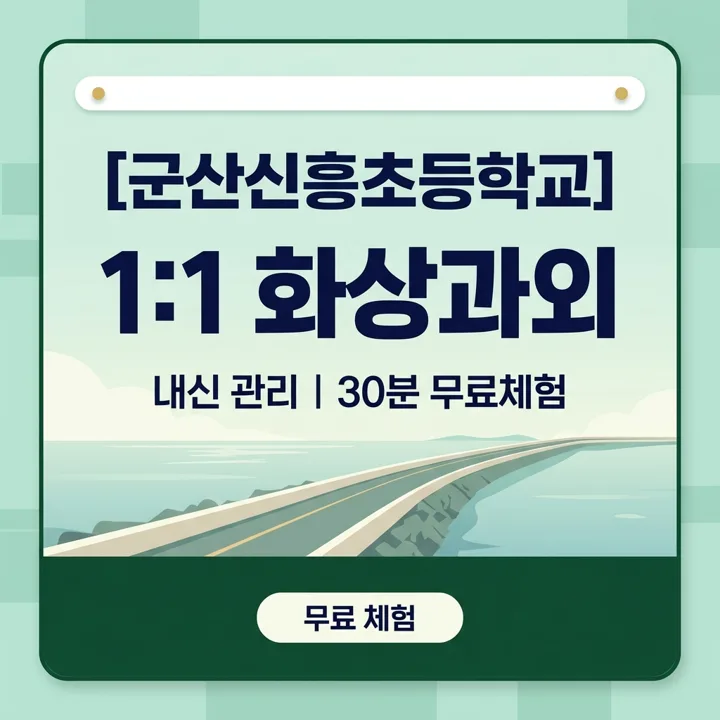 군산신흥초등학교 국어과외 1:1 화상과외 안내